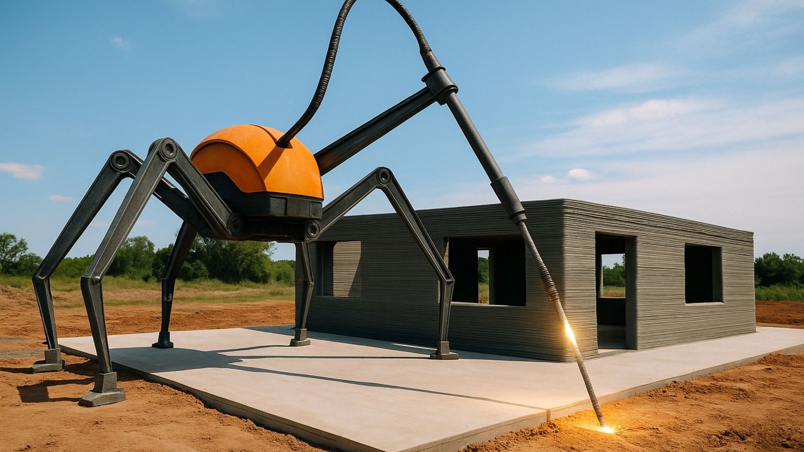 Adiós crisis de la vivienda, un robot logra construir una casa de 200 metros cuadrados en 24 horas