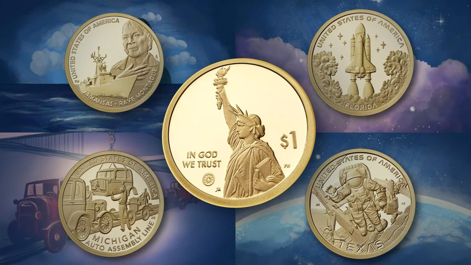 Se presenta la moneda de un dólar que homenajea a Steve Jobs