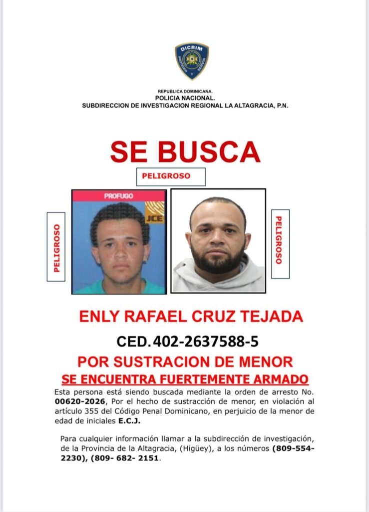 Policía Nacional junto al MP rescata en SDN a una menor de 13 años reportada como sustraída en Higüey