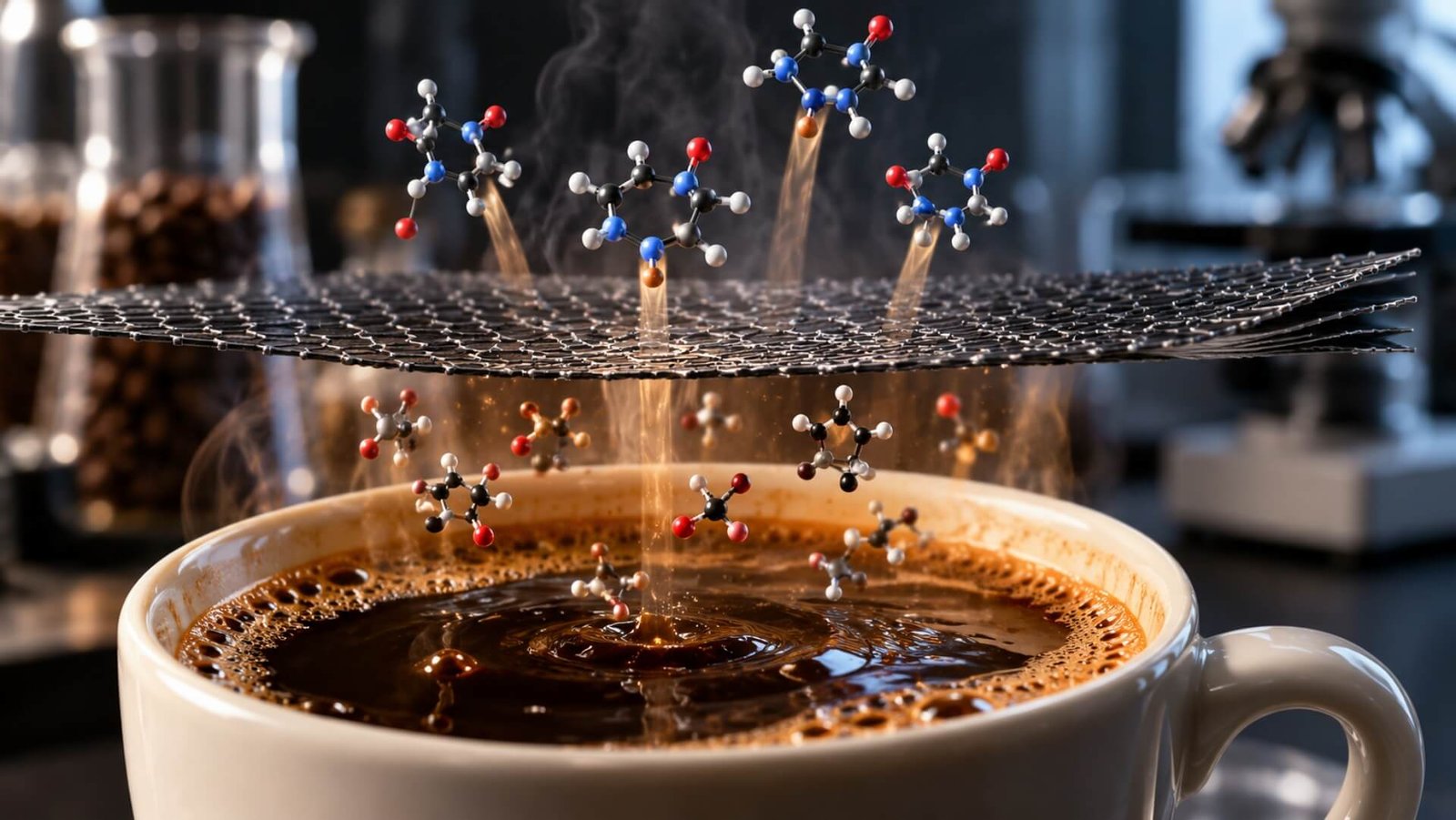 Desarrollan un filtro de grafeno que le quita la mitad de la cafeína al café después de preparar una taza